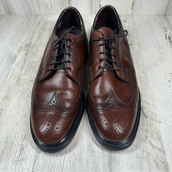 Morgan Quinn 1521 Washington Wing-tip Made in USA Brown Leather Oxford #429 - Picture 2 of 12